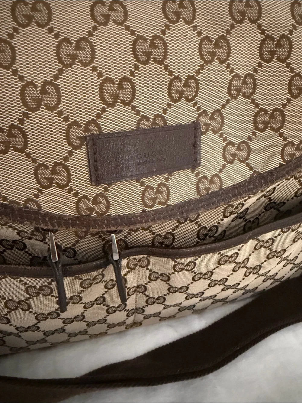 Gucci Brown/Tan GG Supreme Diaper Bag